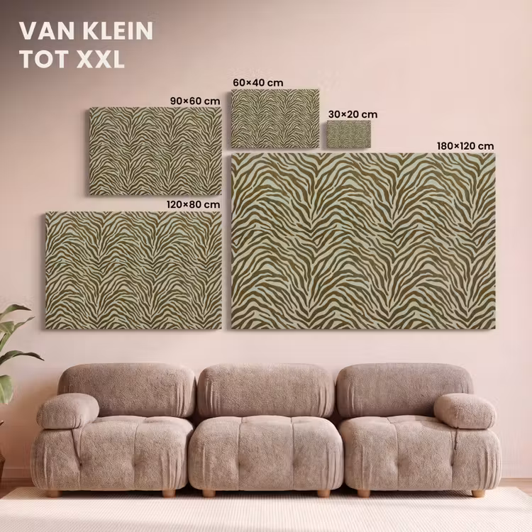 Canvas schilderij - Zebramotief - Groen - Modern — 8