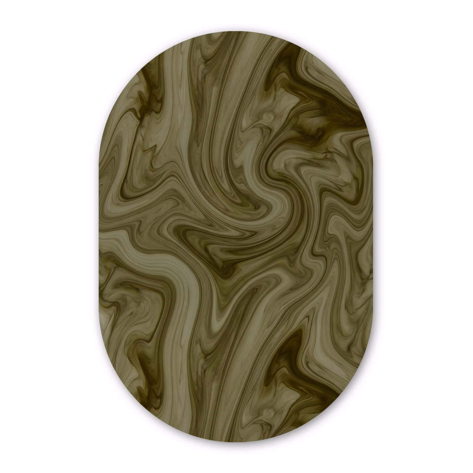 Muurovaal - Glas - Abstract - Groen - Modern — 1