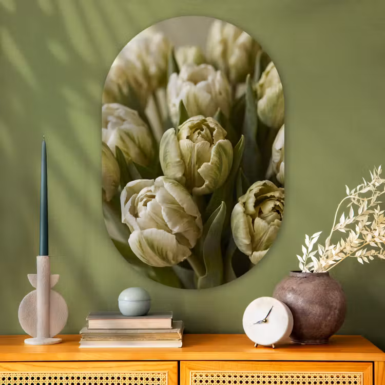 Muurovaal - Glas - Bloemen - Groen - Natuur — 2