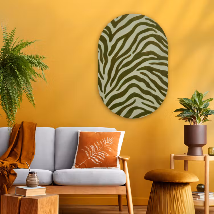 Muurovaal - Glas - Zebramotief - Groen - Modern — 3