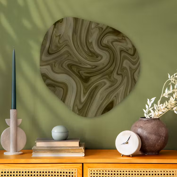 Organisch schilderij - Glas - Abstract - Groen - Modern — 2