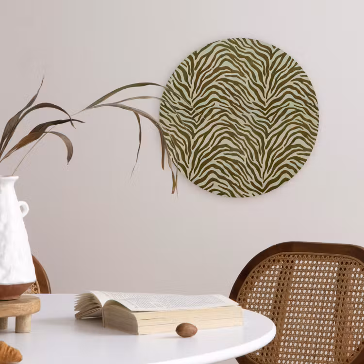 Muurcirkel - Zebramotief - Groen - Modern — 4