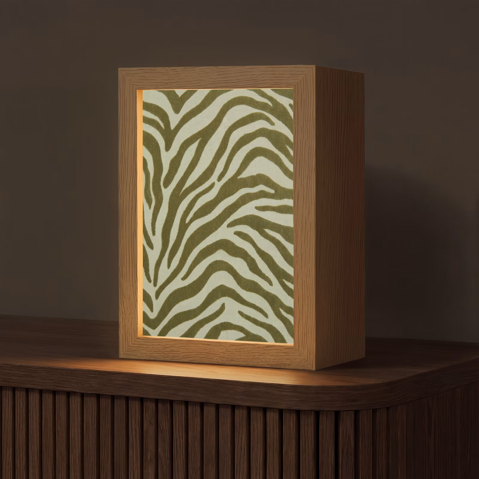 Gepersonaliseerde Lightbox - Zebramotief - Groen - Modern — 1