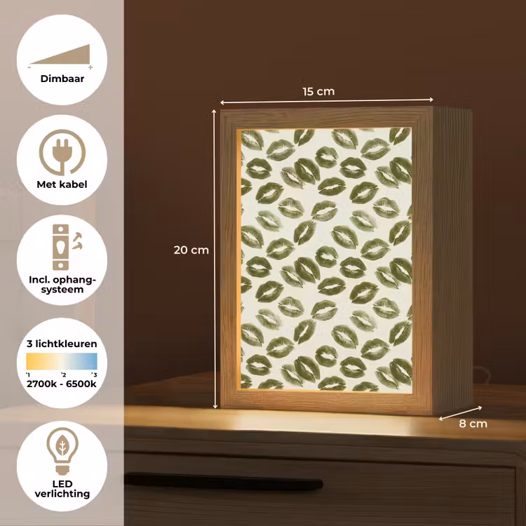 Gepersonaliseerde Lightbox - Kus - Patroon - Groen — 7