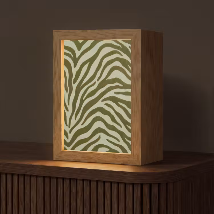 Gepersonaliseerde Lightbox - Zebramotief - Groen - Modern — 1