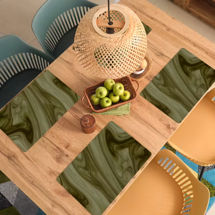 Placemat - 6 stuks - Abstract - Groen - Modern — 4