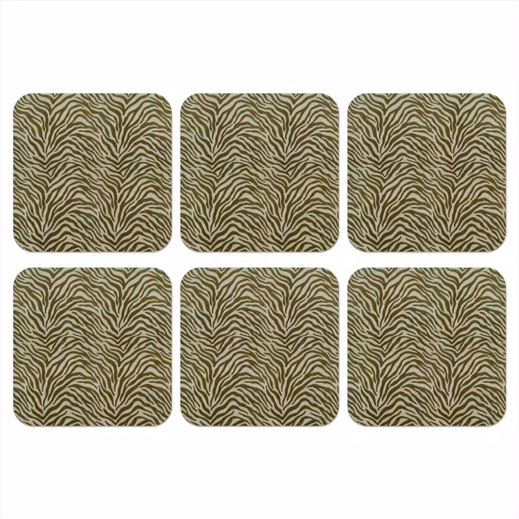 Onderzetter - Zebramotief - Groen - Modern — 1