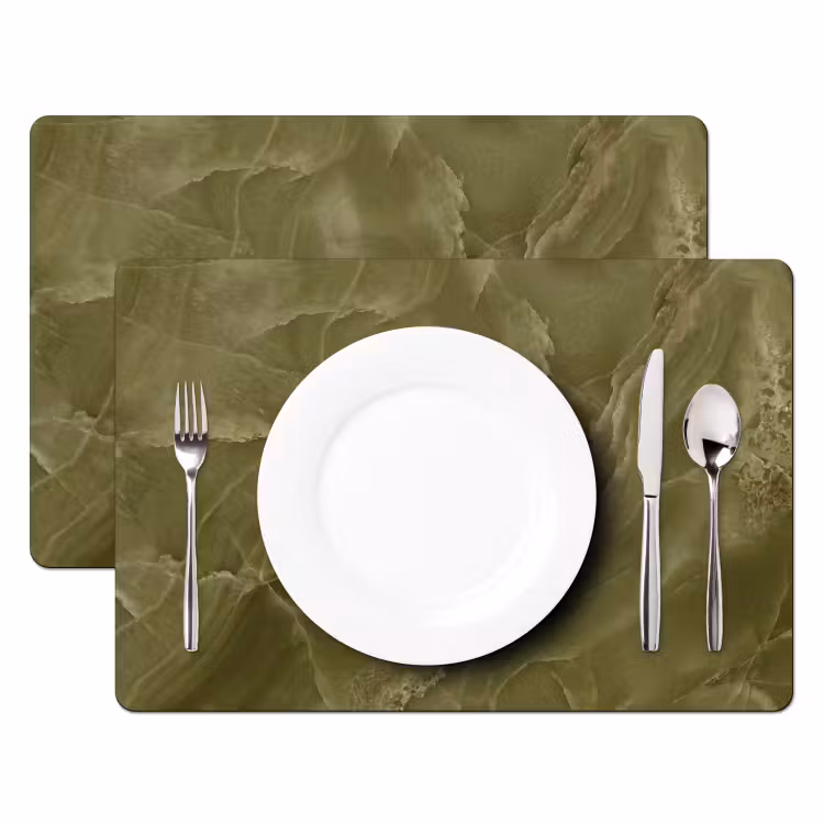 Placemat - 6 stuks - Marmer - Groen - Abstract — 2