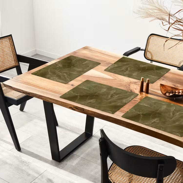 Placemat - 6 stuks - Marmer - Groen - Abstract — 3