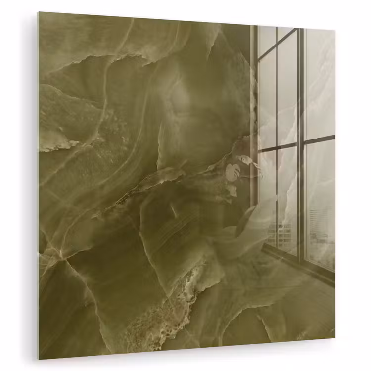 Glas schilderij - Marmer - Groen - Abstract — 1