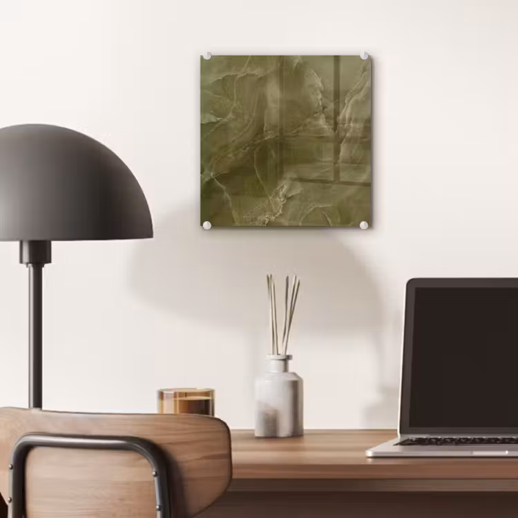 Glas schilderij - Marmer - Groen - Abstract — 7