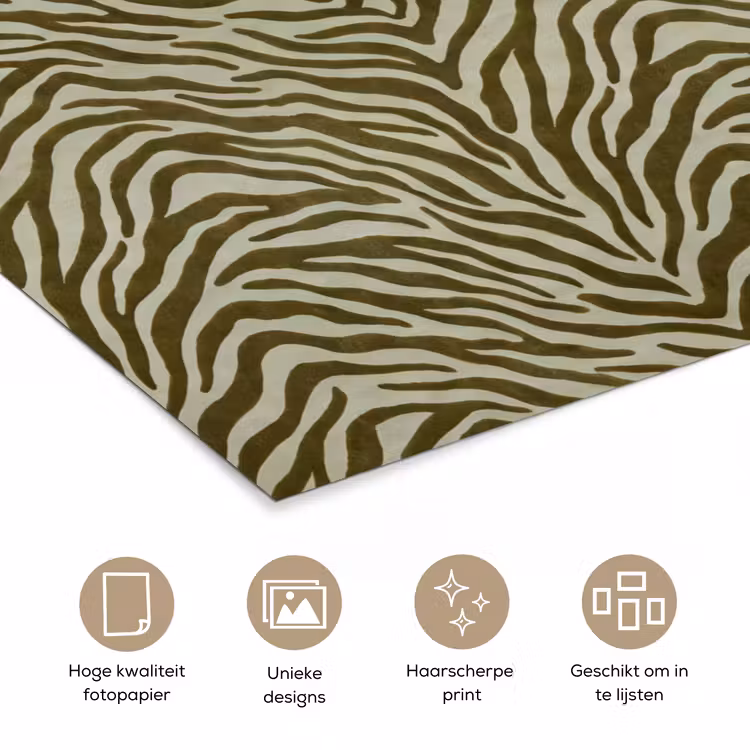 Poster - Zebramotief - Groen - Modern — 5