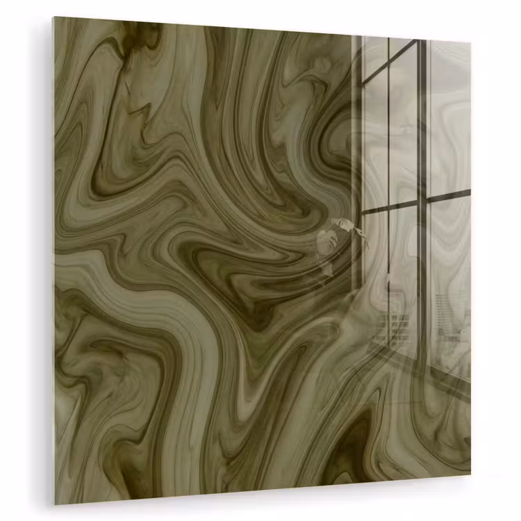 Glas schilderij - Abstract - Groen - Modern — 1