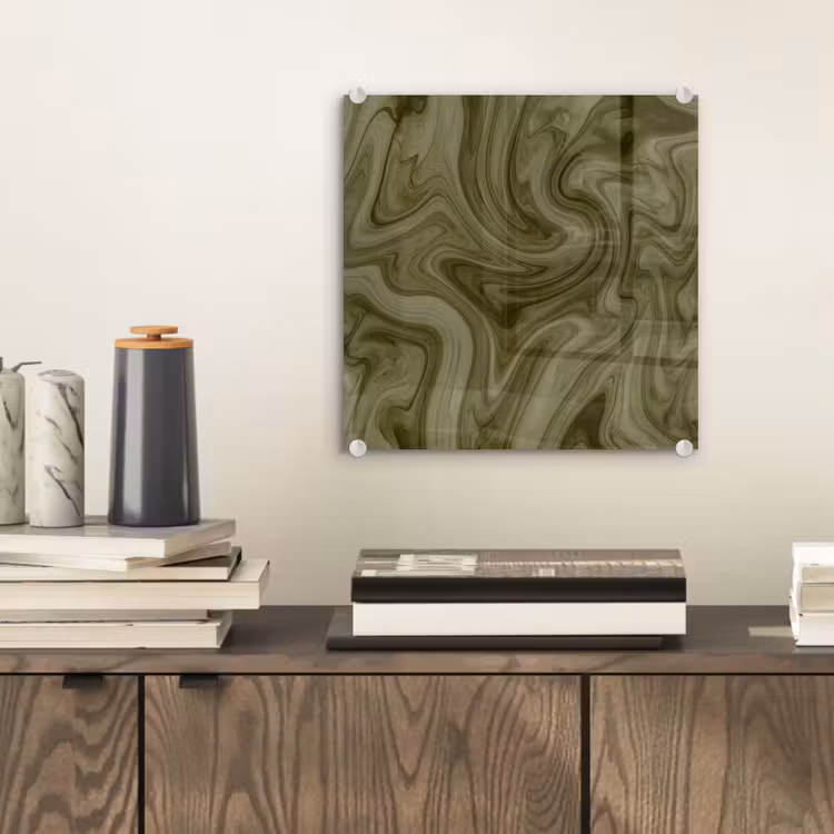 Glas schilderij - Abstract - Groen - Modern — 2