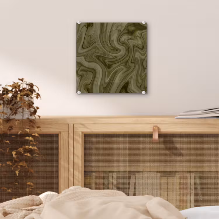 Glas schilderij - Abstract - Groen - Modern — 5