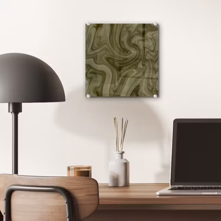 Glas schilderij - Abstract - Groen - Modern — 7