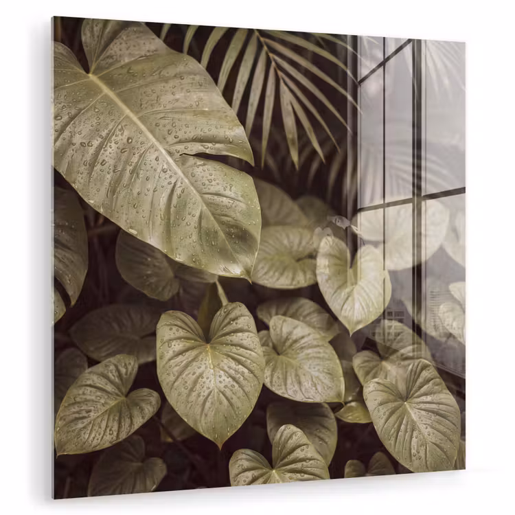 Glas schilderij - Groene bladeren - Natuur — 1