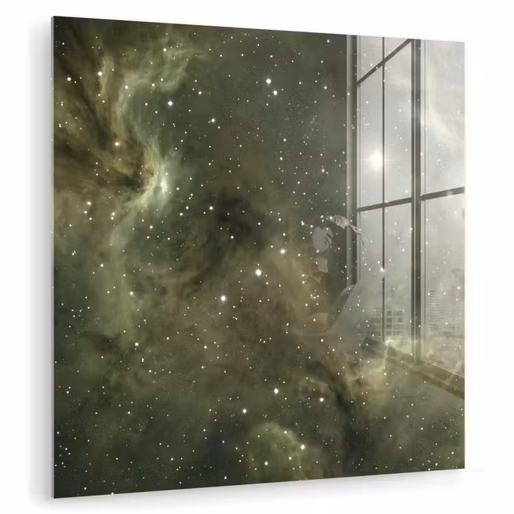 Glas schilderij - Nevel - Sterren - Ruimte — 1
