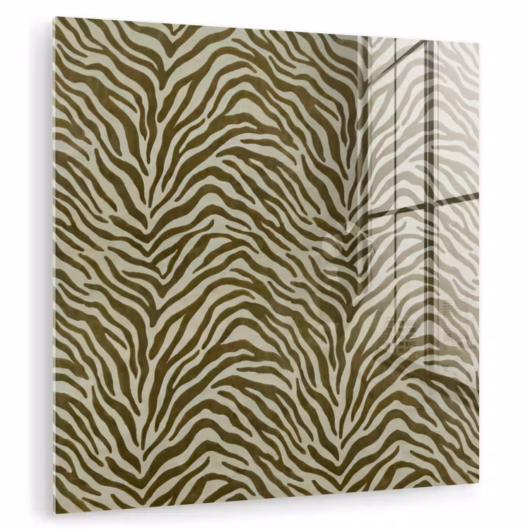 Glas schilderij - Zebramotief - Groen - Modern — 1