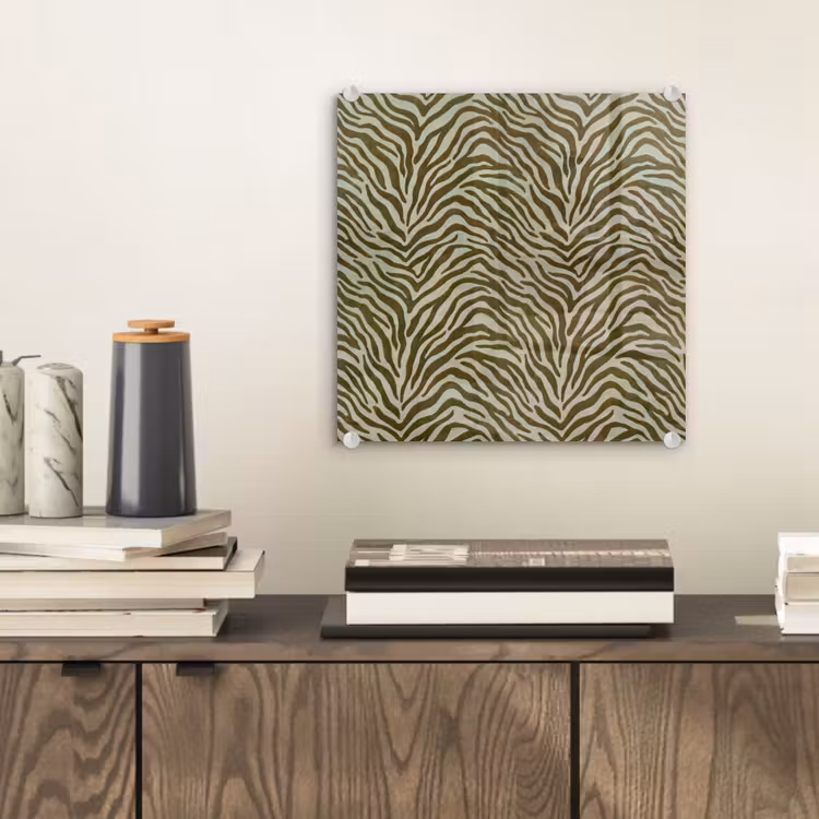 Glas schilderij - Zebramotief - Groen - Modern — 2
