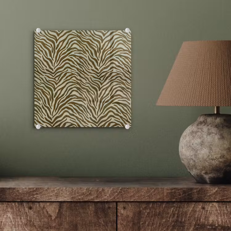 Glas schilderij - Zebramotief - Groen - Modern — 4