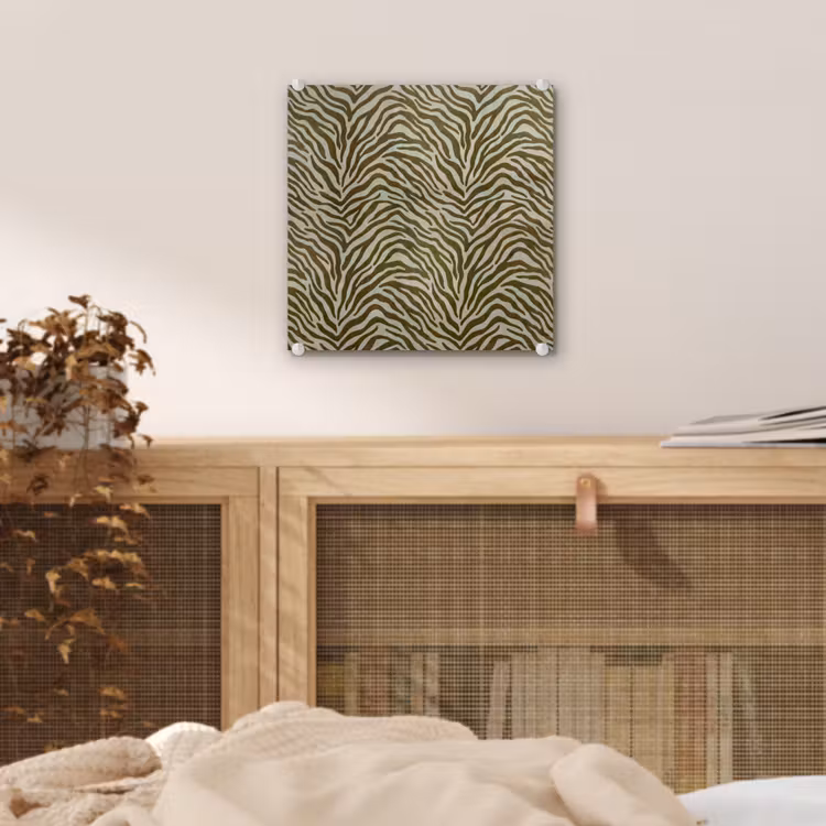 Glas schilderij - Zebramotief - Groen - Modern — 5