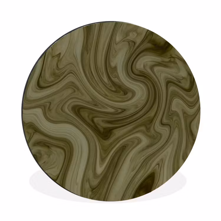 Wandcirkel - Aluminium - Abstract - Groen - Modern — 1