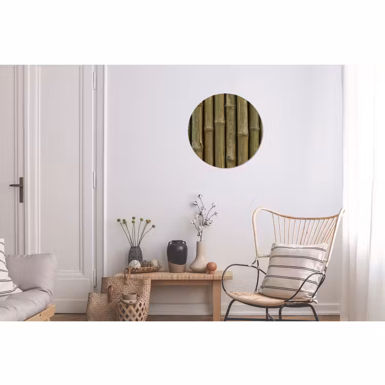 Wandcirkel - Aluminium - Bamboe - Stengels - Natuur — 2
