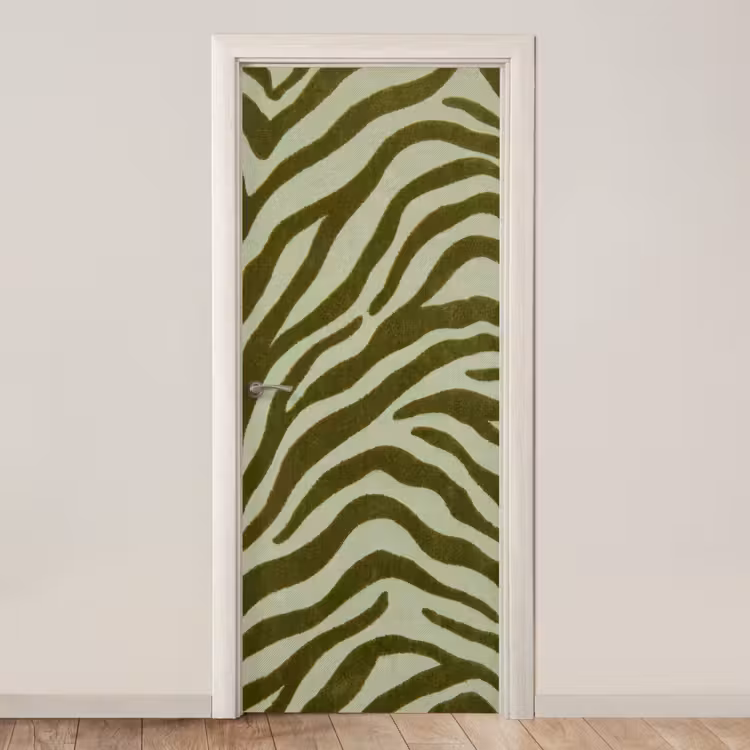 Deursticker - Zebramotief - Groen - Modern — 1