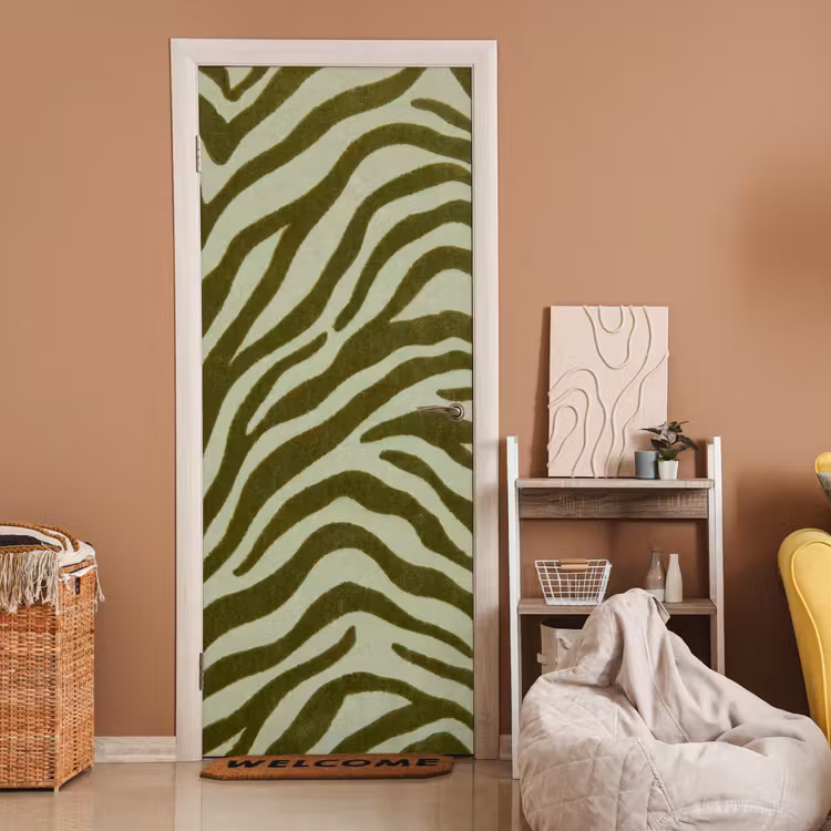 Deursticker - Zebramotief - Groen - Modern — 2