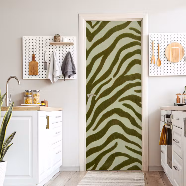 Deursticker - Zebramotief - Groen - Modern — 7