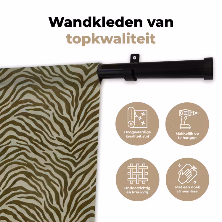 Wandkleed - Zebramotief - Groen - Modern — 3