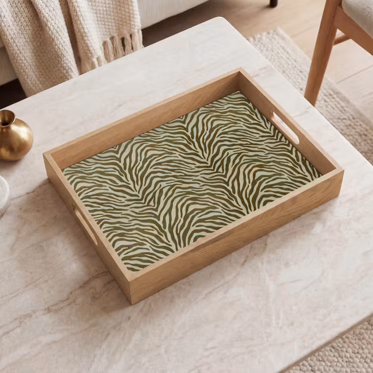 Dienblad - Zebramotief - Groen - Modern — 2