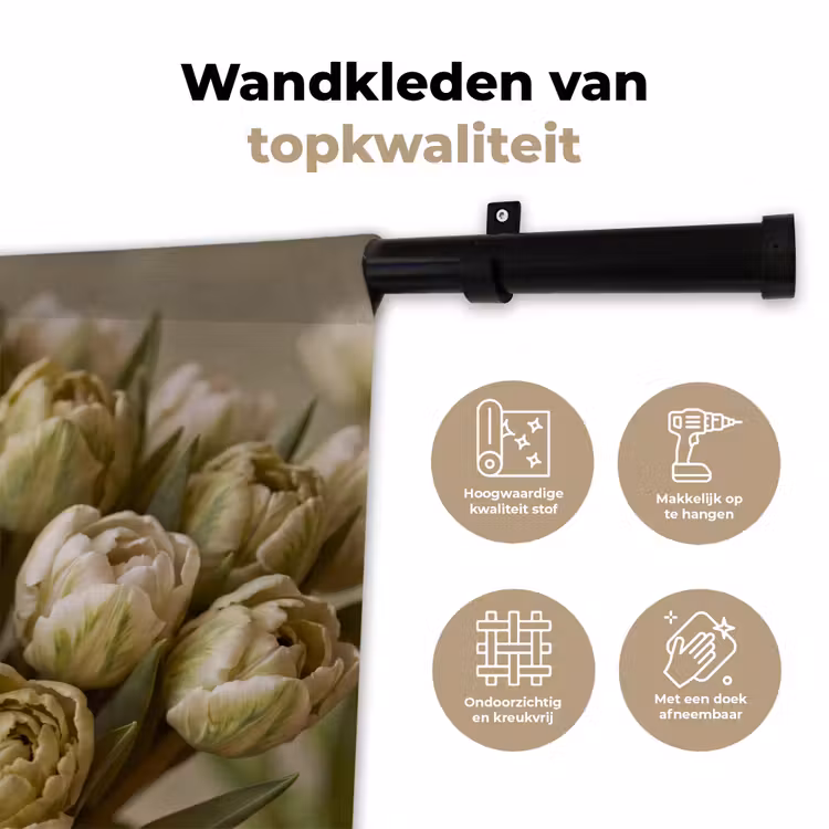 Wandkleed - Bloemen - Groen - Natuur — 3