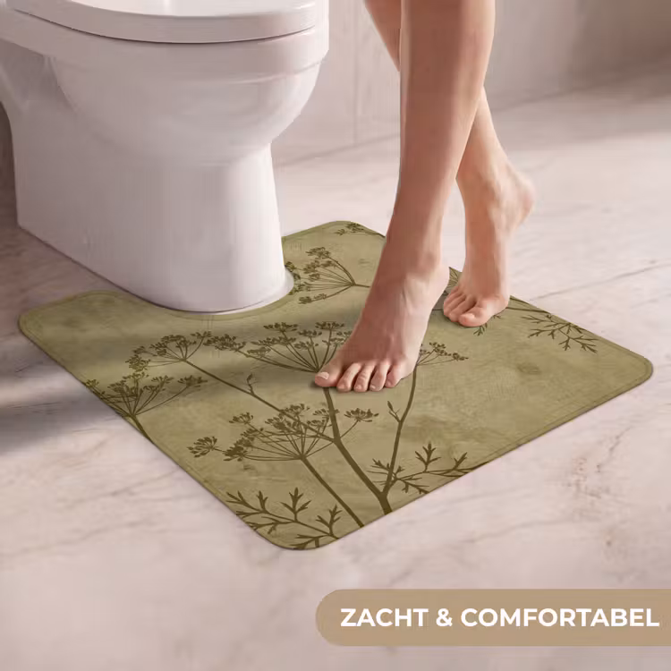 Wc Mat - Bloemen - Schrift - Groen — 5