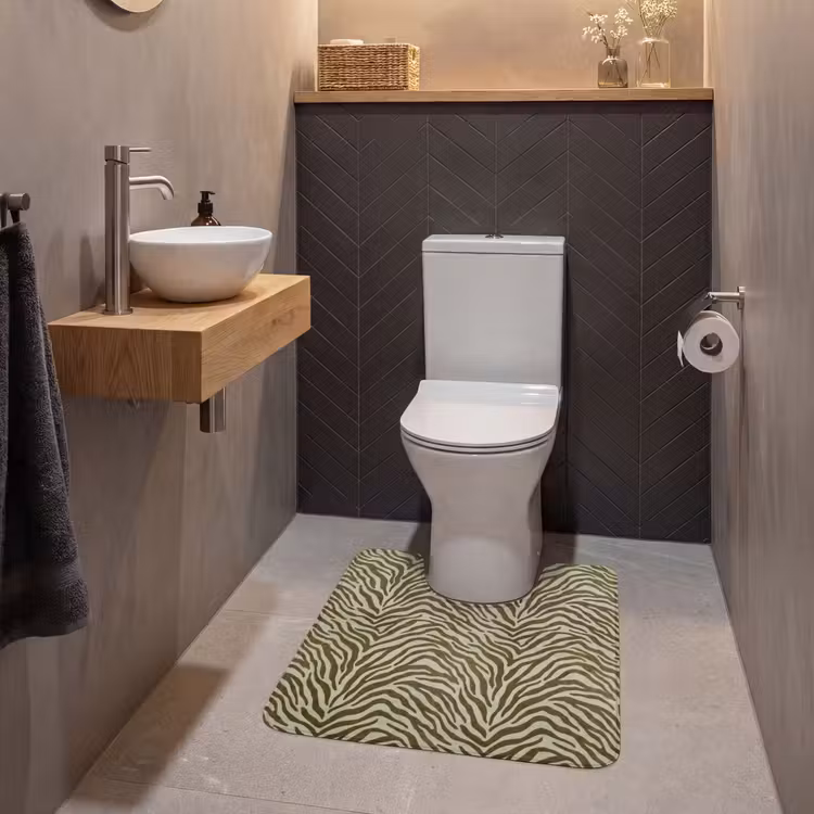 Wc Mat - Zebramotief - Groen - Modern — 2
