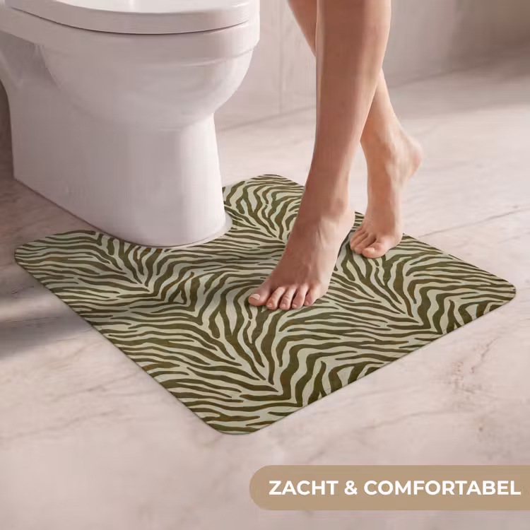 Wc Mat - Zebramotief - Groen - Modern — 5