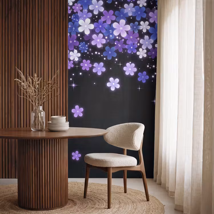 Behang - Bloemen - Paars - Modern — 4