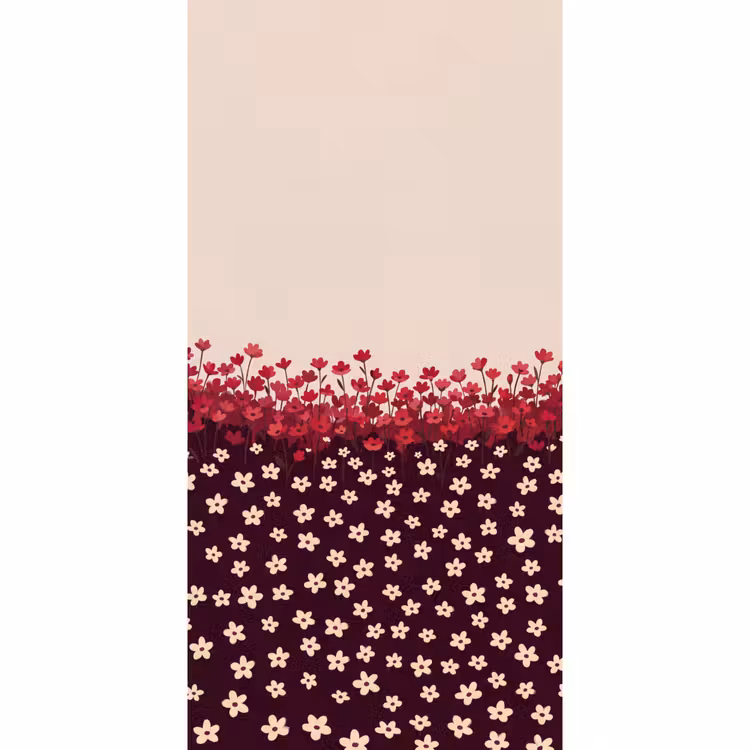 Behang - Bloemen - Rood - Natuur — 2