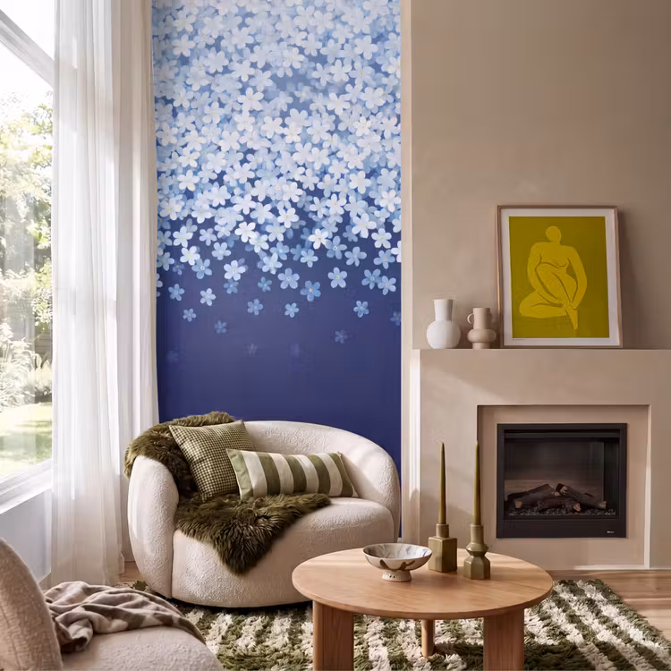 Behang - Bloemen - Vallend - Decoratief β 1