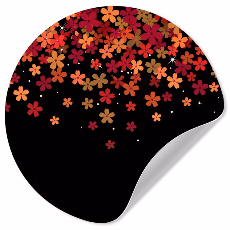 Behangcirkel - Bloemen - Abstract - Oranje — 1