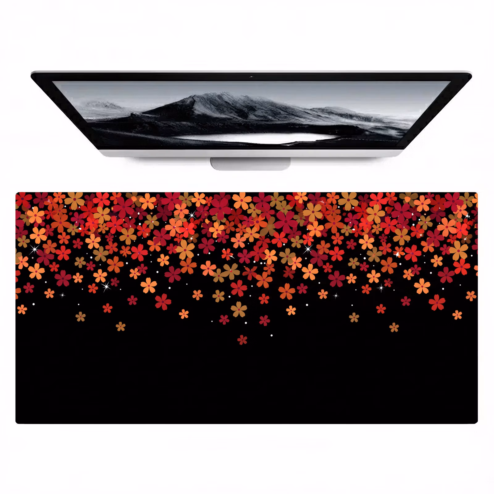 Bureau onderlegger - Bloemen - Abstract - Oranje — 1