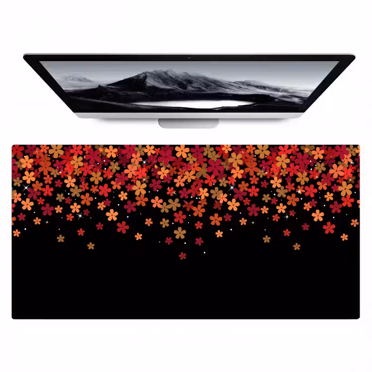 Bureau onderlegger - Bloemen - Abstract - Oranje — 1