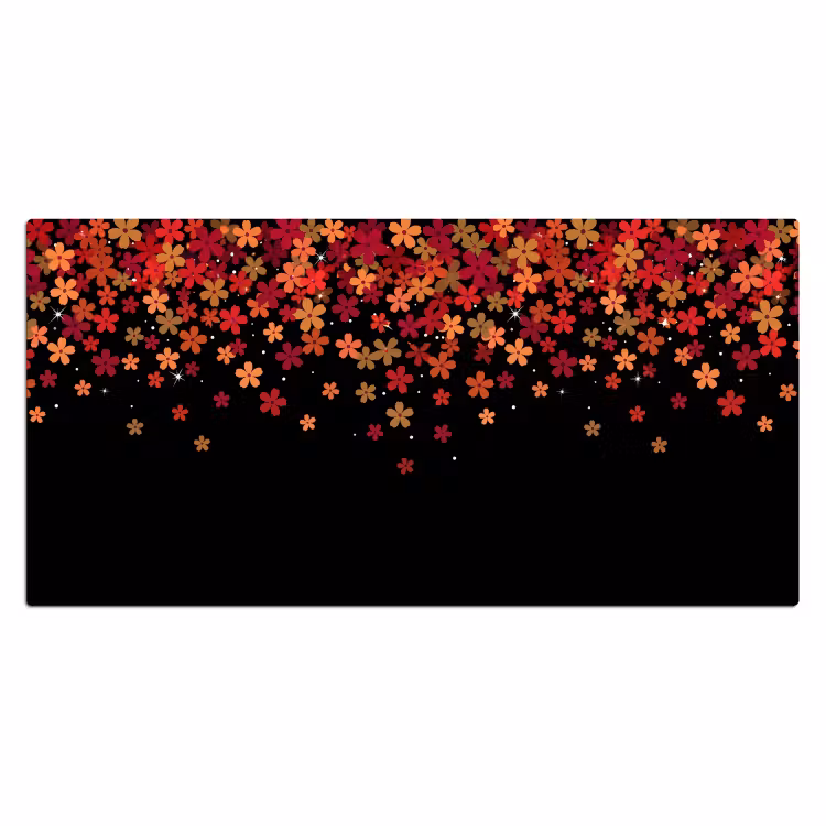 Bureau onderlegger - Bloemen - Abstract - Oranje — 2