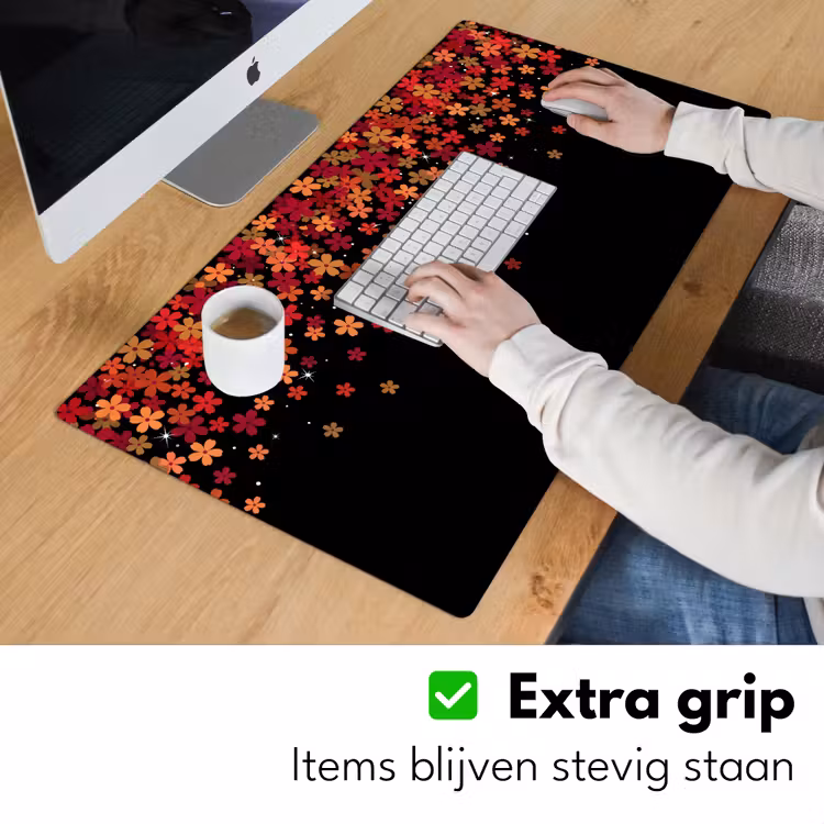 Bureau onderlegger - Bloemen - Abstract - Oranje — 6