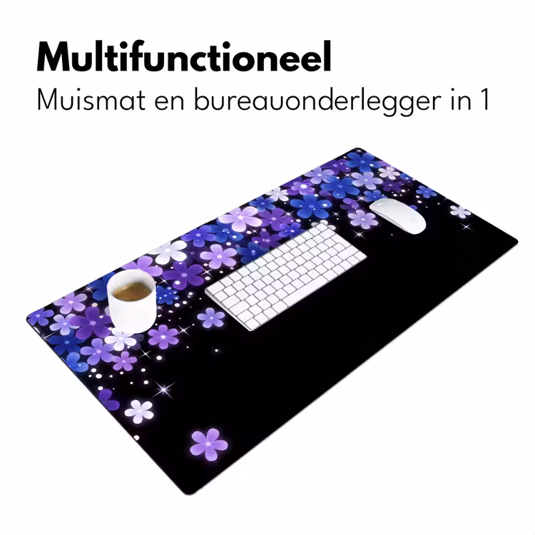 Bureau onderlegger - Bloemen - Paars - Modern — 7