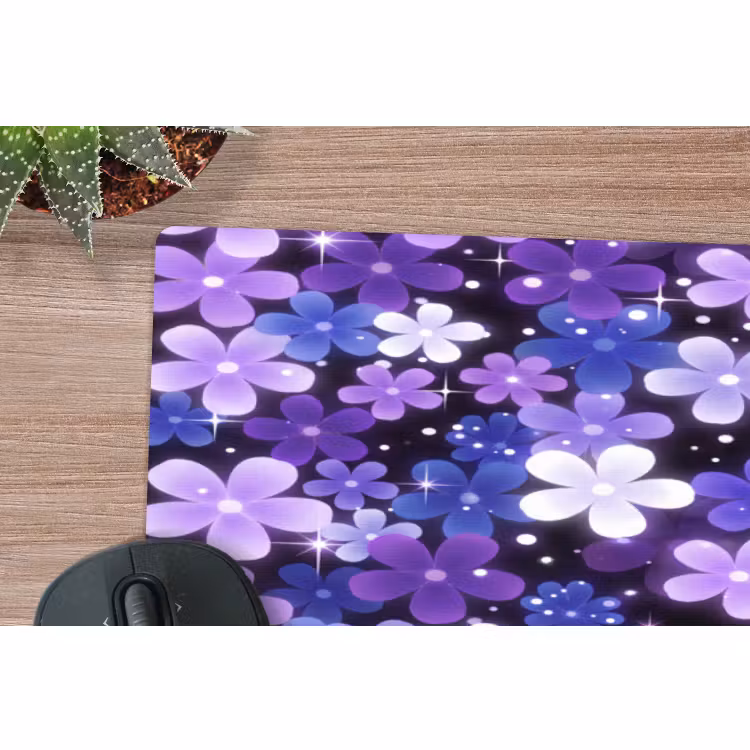 Muismat - Bloemen - Paars - Modern — 5