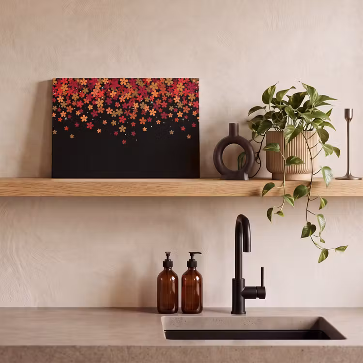 Canvas schilderij - Bloemen - Abstract - Oranje — 4