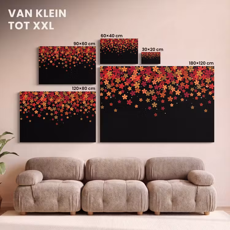 Canvas schilderij - Bloemen - Abstract - Oranje — 8