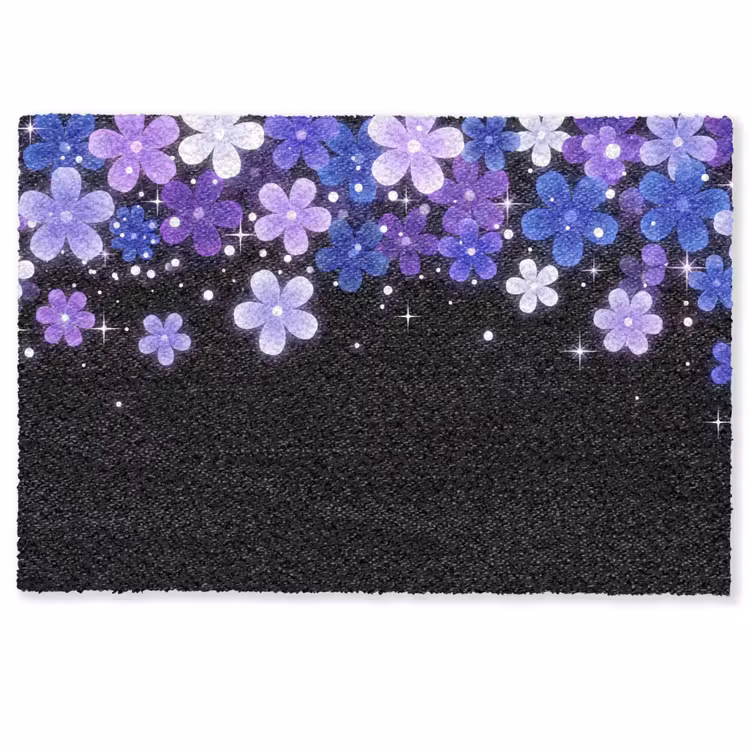 Deurmat - Bloemen - Paars - Modern — 1